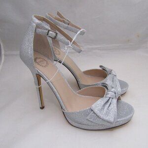 I. Miller Women's Heels 9.5 Silver Glittery Coquette Girl Feminine Party Evening